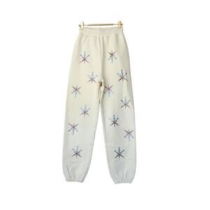 Worldwide Leaders Rhinestone Dagger Sweatpants - White - XS